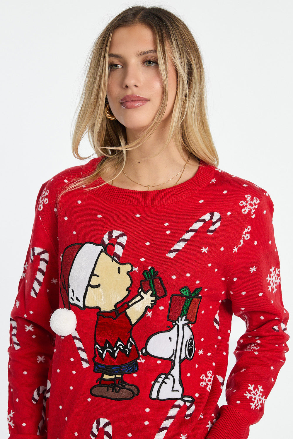 Chandail ras du cou imprimé Peanuts Snoopy Chandail ras du cou imprimé Peanuts Snoopy