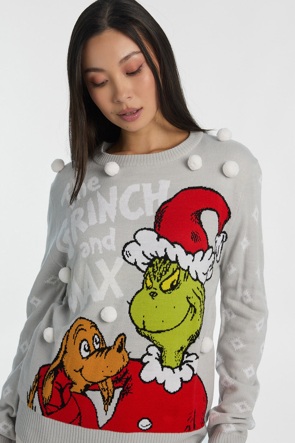 Chandail ras du cou imprimé The Grinch And Max Chandail ras du cou imprimé The Grinch And Max