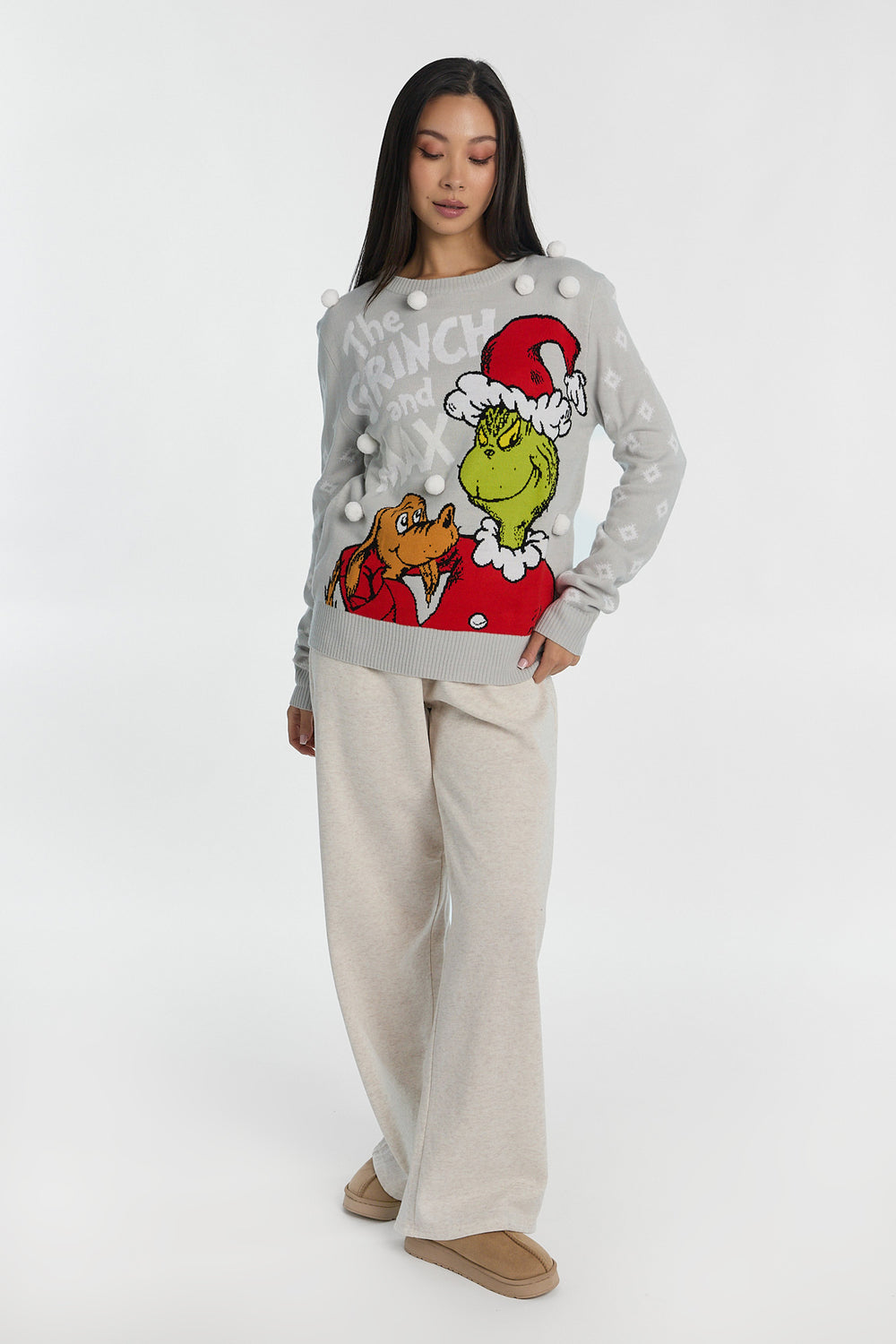Chandail ras du cou imprimé The Grinch And Max Chandail ras du cou imprimé The Grinch And Max