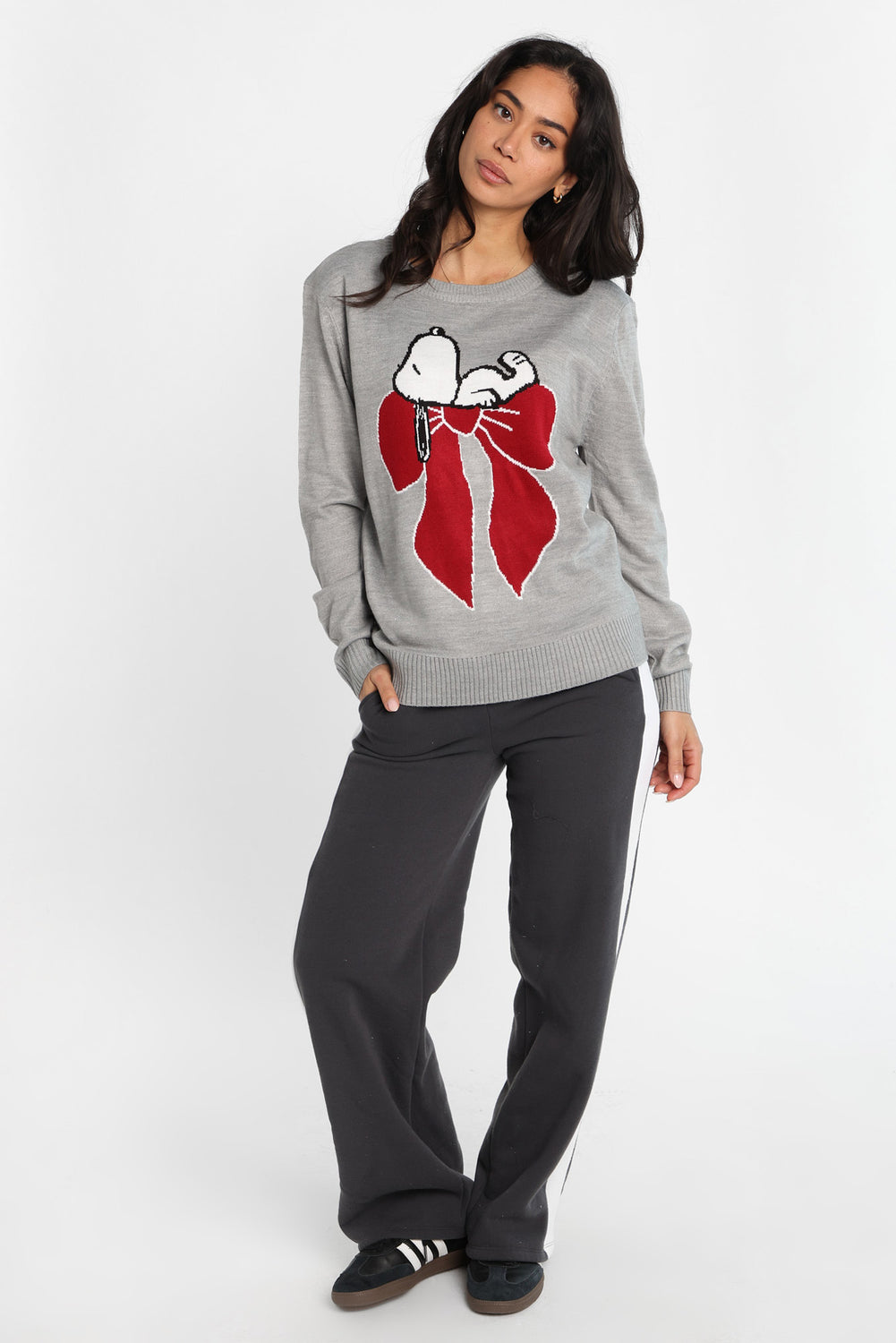 Snoopy Bow Crew Neck Sweater Snoopy Bow Crew Neck Sweater