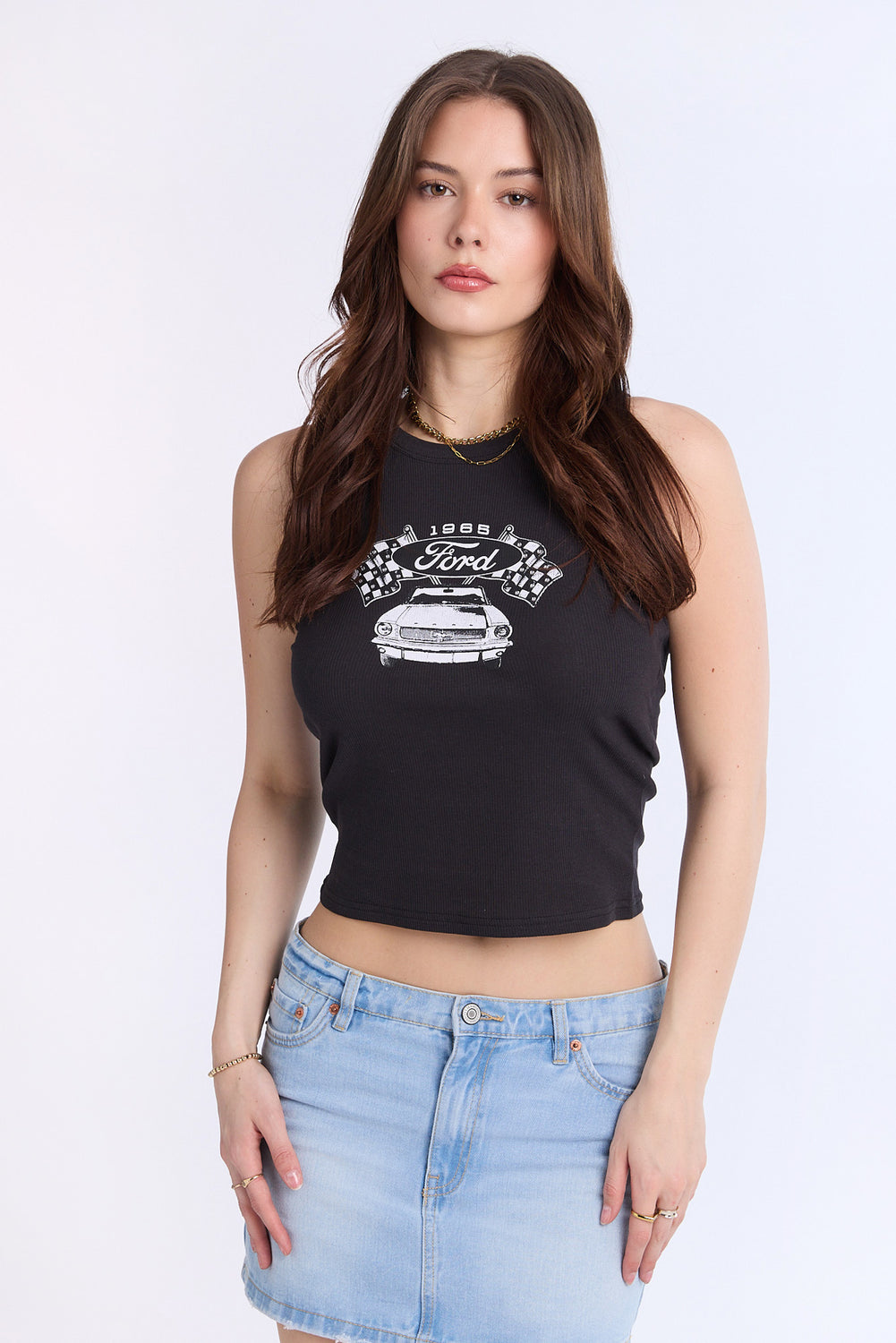 Camisole côtelée à col montant Ford Camisole côtelée à col montant Ford