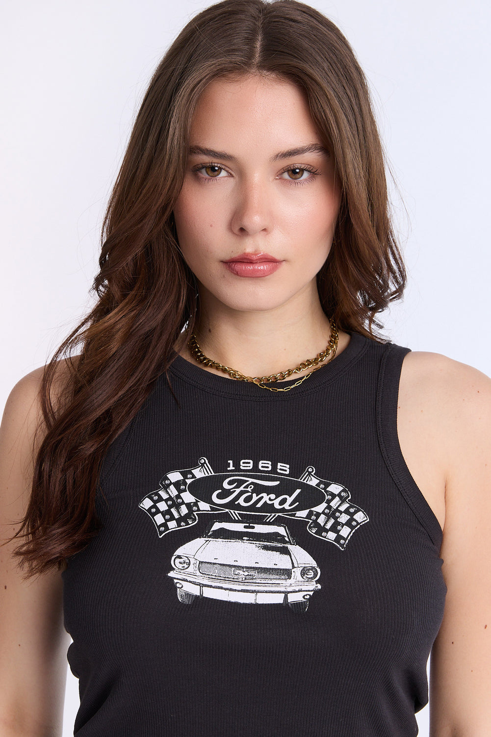 Camisole côtelée à col montant Ford Camisole côtelée à col montant Ford