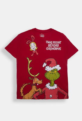 T-shirt coupe boyfriend imprimé The Grinch Night Before Grinchmas
