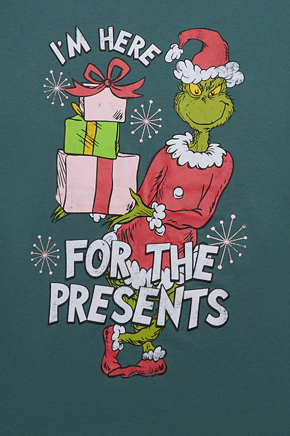 The Grinch Here For The Presents Graphic Boyfriend Tee The Grinch Here For The Presents Graphic Boyfriend Tee