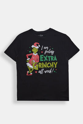 T-shirt coupe boyfriend imprimé The Grinch Extra Grinchy