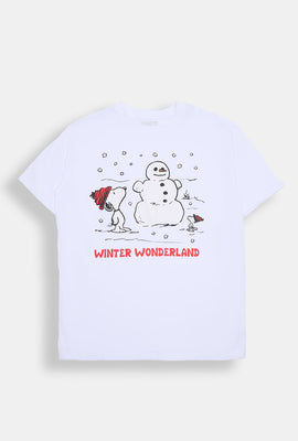 Peanuts Snoopy Winter Wonderland Graphic Boyfriend Tee