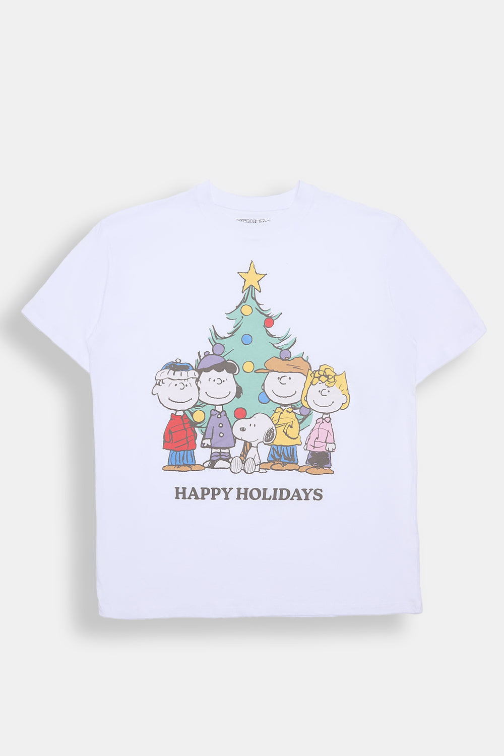 T-shirt coupe boyfriend imprimé Peanuts Happy Holidays T-shirt coupe boyfriend imprimé Peanuts Happy Holidays