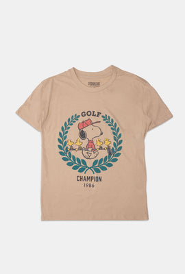 T-shirt coupe boyfriend imprimé Peanuts Snoopy Golf