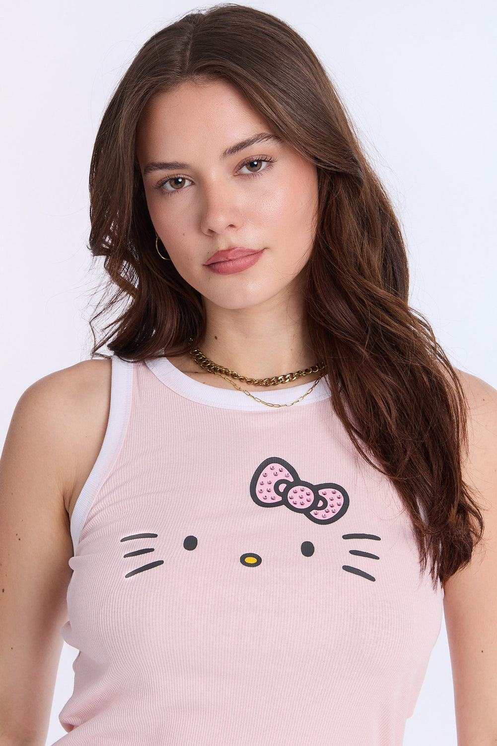 Camisole côtelée à col montant Hello Kitty Camisole côtelée à col montant Hello Kitty