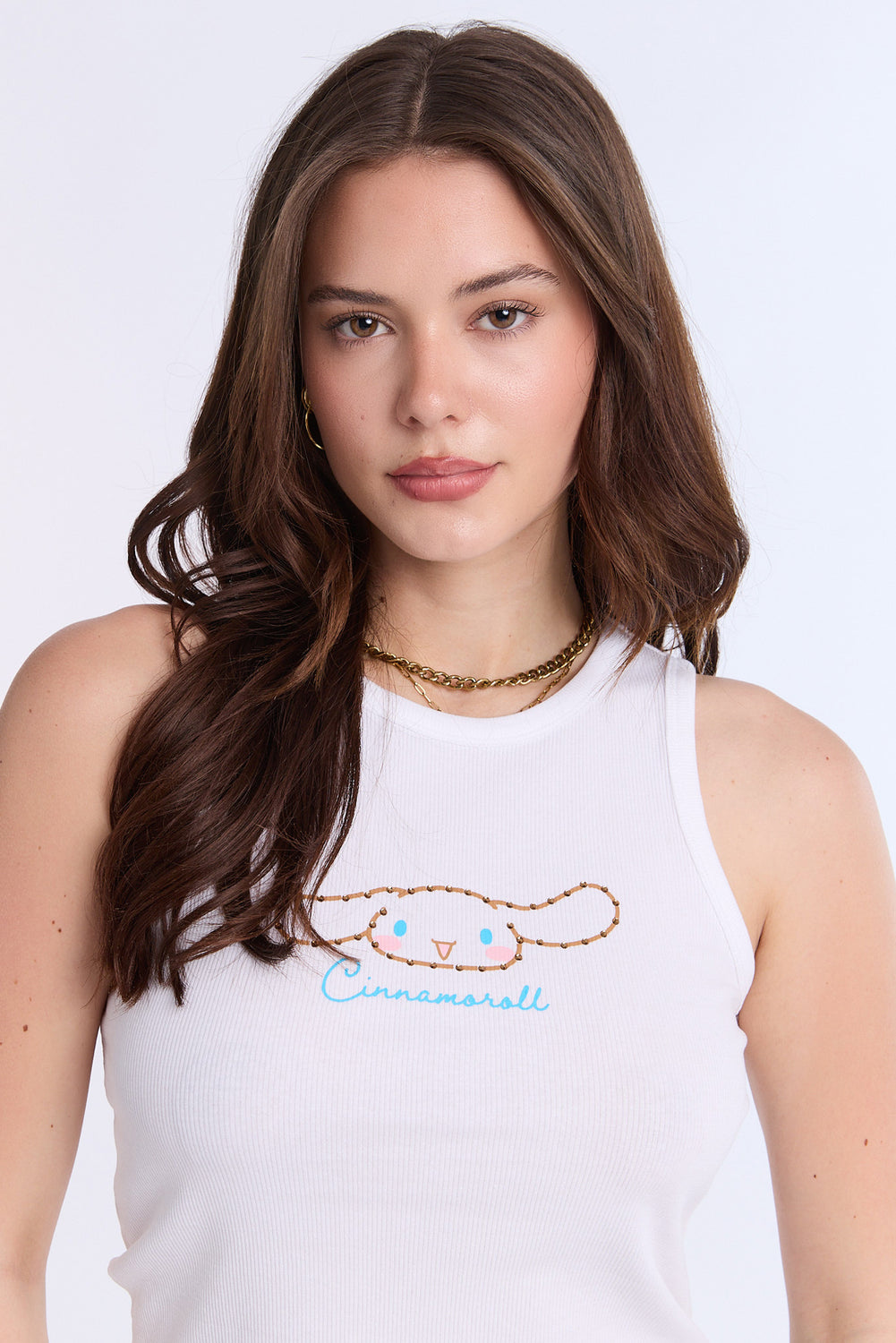 Camisole côtelée à col montant Cinnamoroll Camisole côtelée à col montant Cinnamoroll