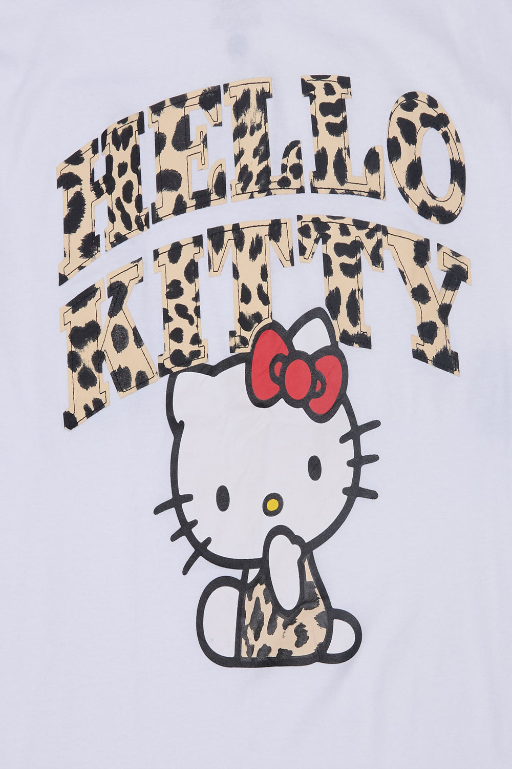 Hello Kitty Leopard Print Graphic Boyfriend Tee Hello Kitty Leopard Print Graphic Boyfriend Tee