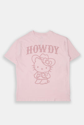 T-shirt coupe boyfriend imprimé howdy Hello Kitty