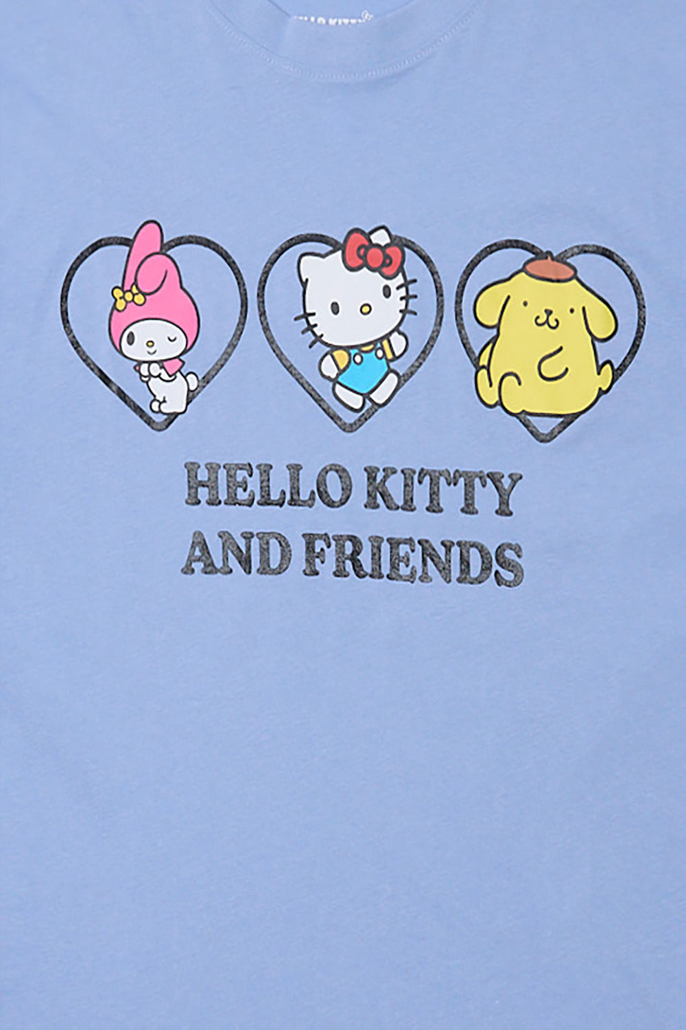 T-shirt coupe boyfriend imprimé coeur pailleté Hello Kitty And Friends T-shirt coupe boyfriend imprimé coeur pailleté Hello Kitty And Friends