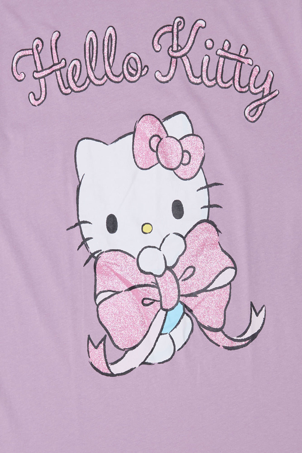 Hello Kitty Glitter Bow Graphic Boyfriend Tee Hello Kitty Glitter Bow Graphic Boyfriend Tee