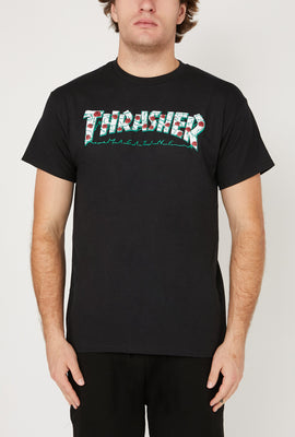 Thrasher Roses Logo Black T-Shirt