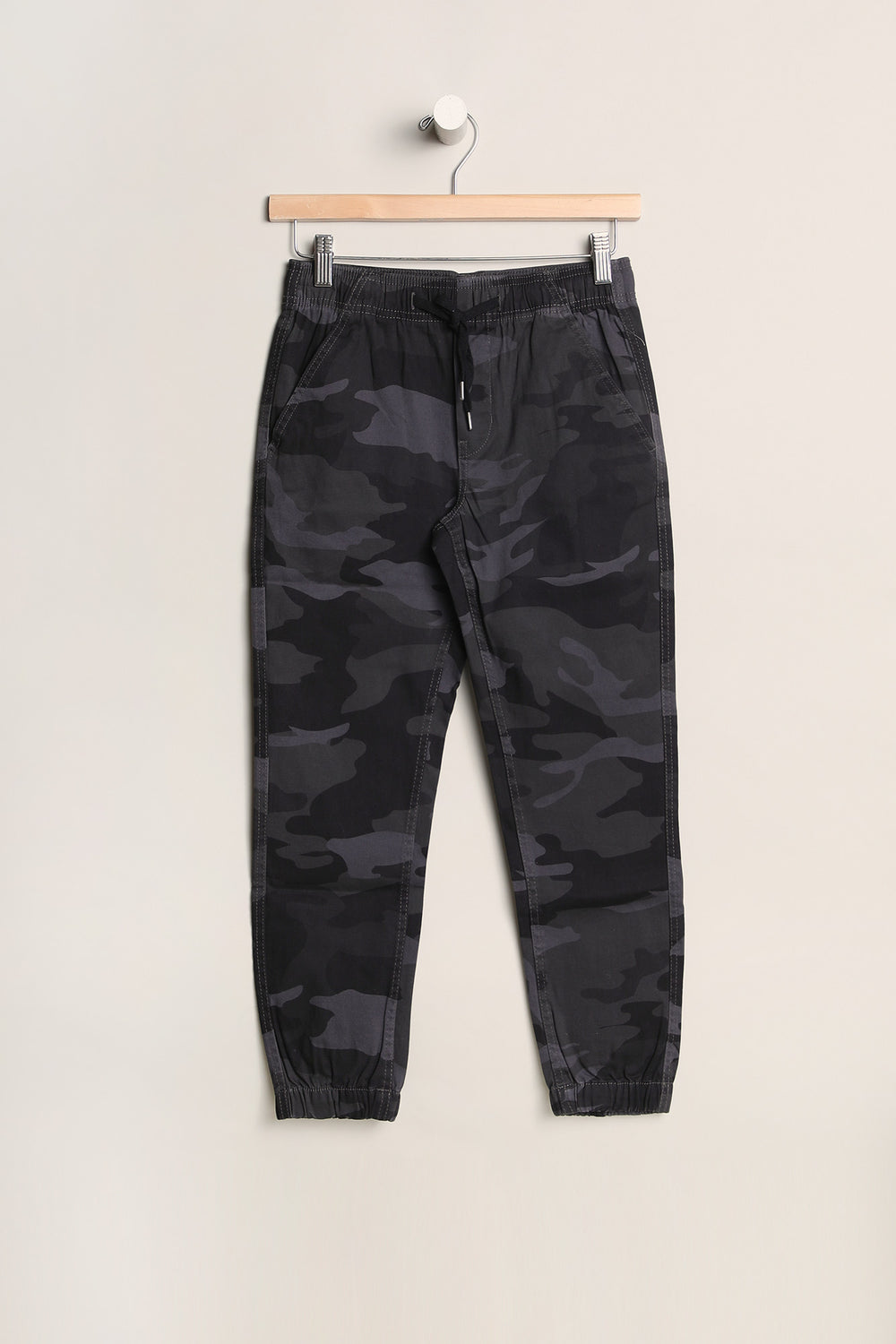 West49 Youth Slim Camo Jogger Black with White